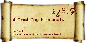 Örmény Florencia névjegykártya